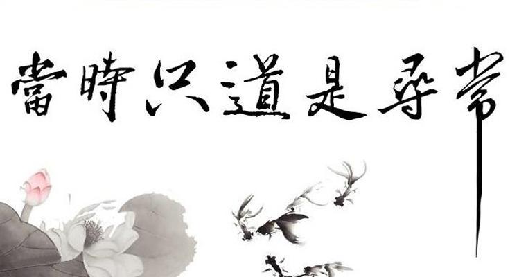 當時只道是尋常