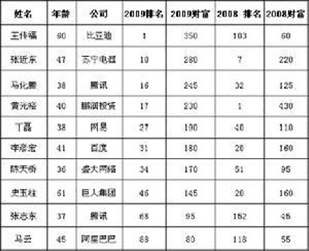 2009胡潤(rùn)百富榜