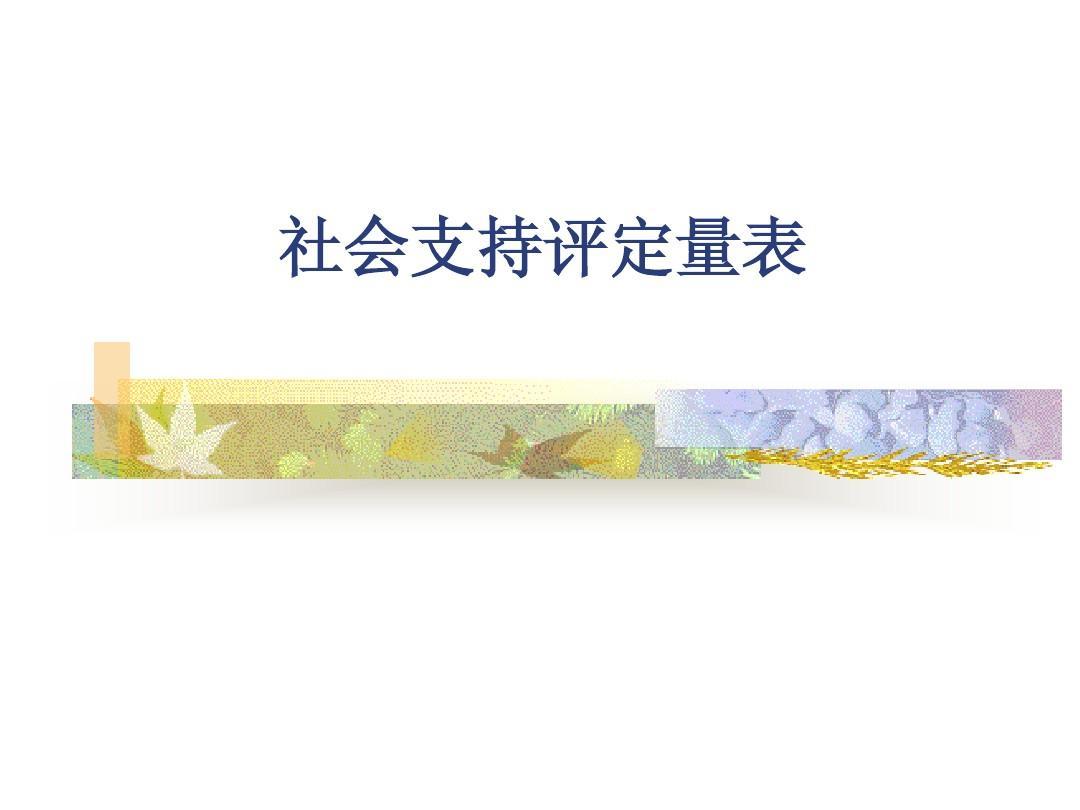 社會(huì)支持評(píng)定量表