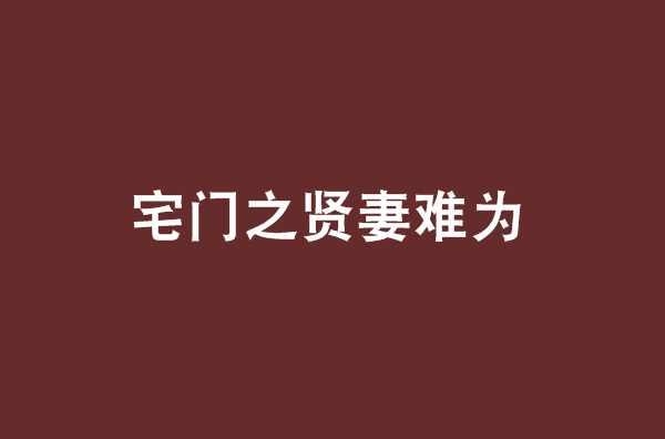 宅門之賢妻難為