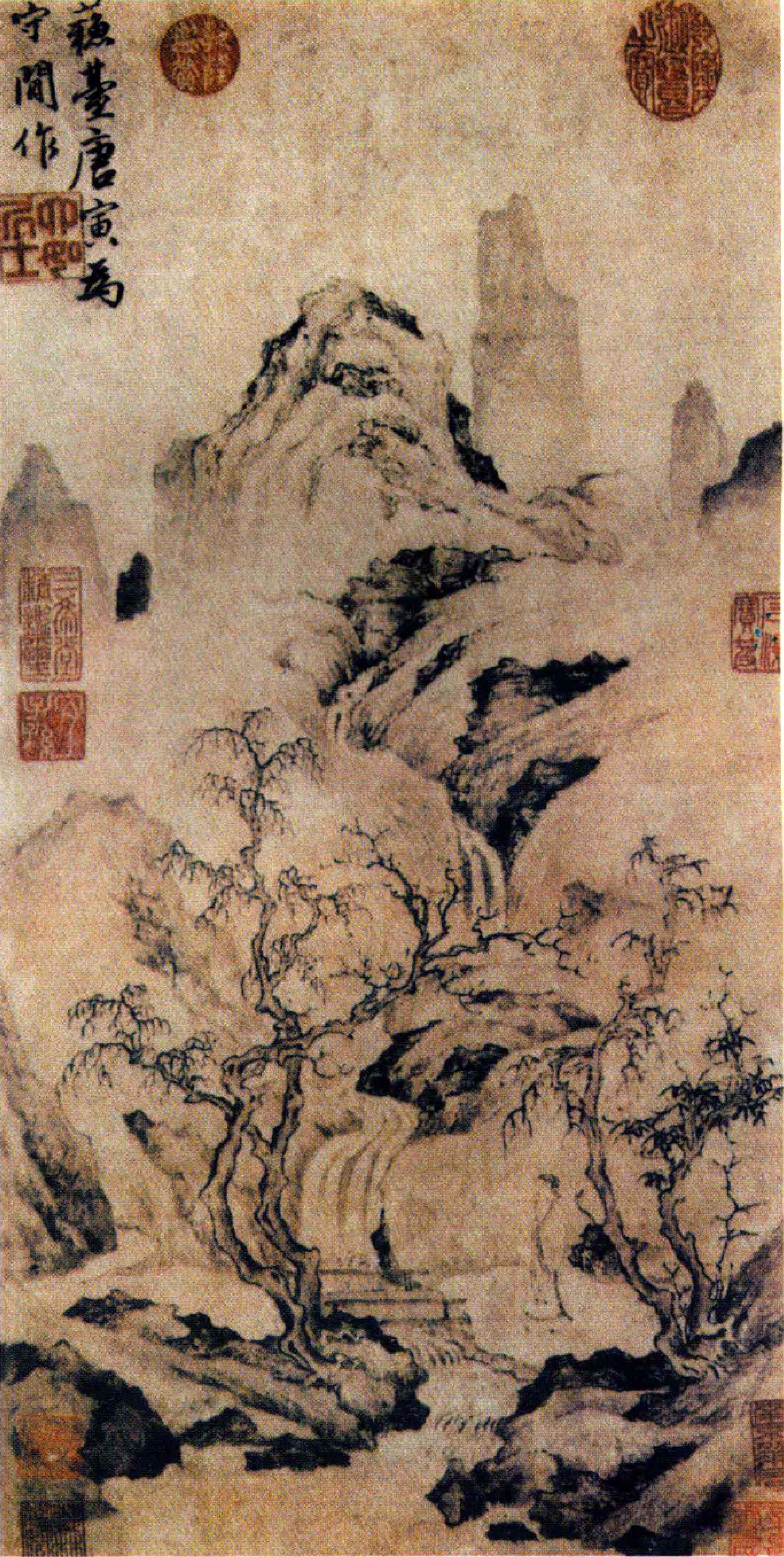 秋林独步图