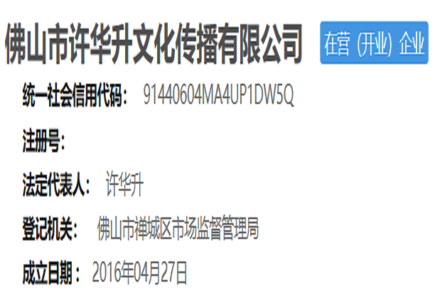 佛山市許華升文化傳播有限公司