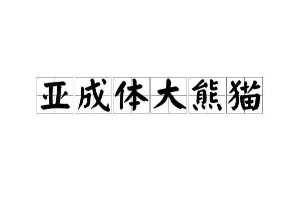 亚成体大熊猫