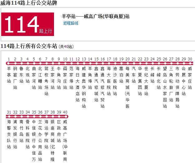 威海公交114路