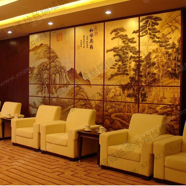 丝绸手绘壁纸